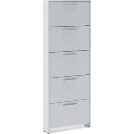 Dmora - Scarpiera Caspio, Mobile portascarpe, Armadio da ingresso multiuso, Mobiletto per calzature, 69x17h187 cm, Bianco