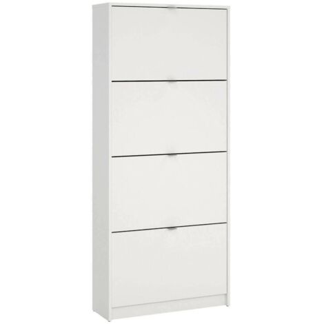 Dmora - Scarpiera Epidoto, Mobile portascarpe, Armadio da ingresso multiuso, Mobiletto per calzature, 70x24 h162 cm, Bianco