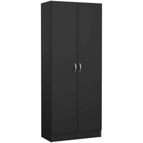 Dmora - Scarpiera Erinni, Mobile portascarpe, Armadio da ingresso multiuso, Mobiletto per calzature, 69x35 h170 cm, Nero
