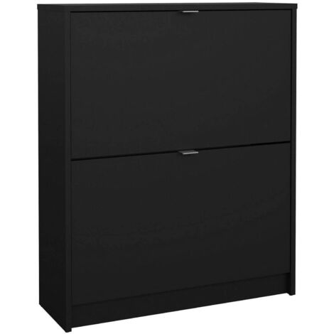 Dmora - Scarpiera Larry, Mobile portascarpe, Armadio da ingresso multiuso, Mobiletto per calzature, 70x24 h85 cm, Nero