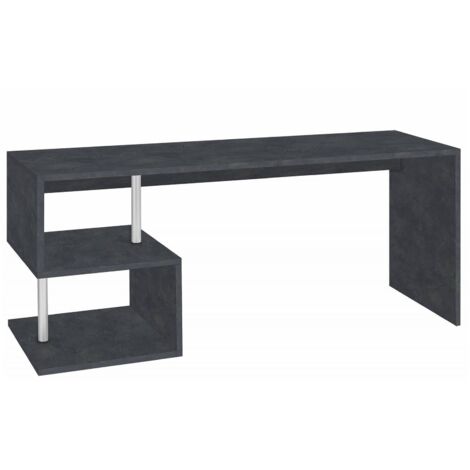 Dmora - Schreibtisch Dmarusi, Linearer Schreibtisch mit PC-Halterung, Mehrzweck-Bürotisch, platzsparender Multipositions-Schreibtisch, 100 % Made in Italy, cm 180x60h78, Slate