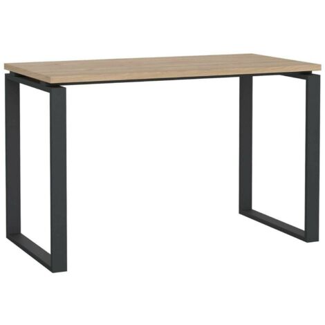 Dmora - Schreibtisch Pierrot, Mehrzweckschreibtisch, Bürotisch für PC, Eckschreibtisch, 120x60 h76 cm, Eiche und Grau