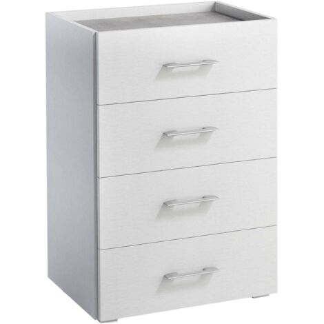Dmora - Schubladen Dmagli, Kommode mit 4 Schubladen für Schlafzimmer, Mehrzweckschrank für Büro oder Studio, 60x41h87 cm, Weiß