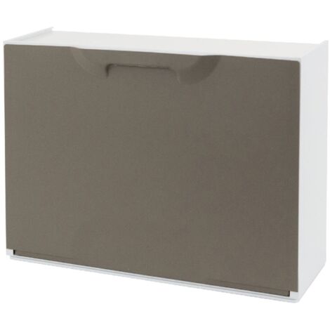 Dmora Schuhständer mit 1 Polypropylen Klappentür, Innen oder externen modularen Kabinett, 100% Made in Italy, 51x18h40 cm, Tortora Farbe