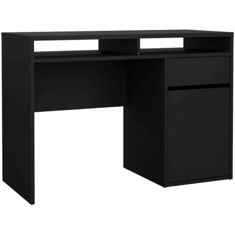Dmora - Scrivania Abbadu, Scrittoio multiuso, Tavolo per ufficio porta PC, Piano di lavoro, 110x48 h77 cm, Nero