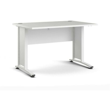 Dmora - Scrivania Amigos, Scrittoio multiuso, Tavolo per ufficio porta PC, Piano di lavoro, 120x80 h75 cm, Bianco