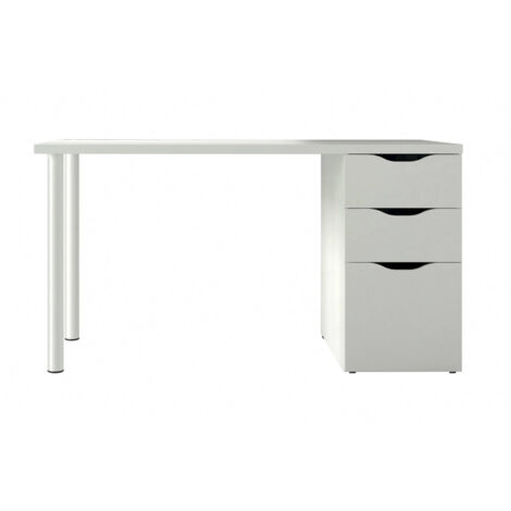 Dmora scrivania da ufficio, colore bianco, cm 138 x 74 x 60