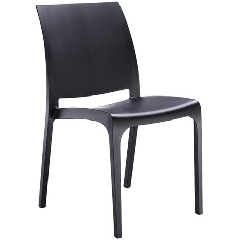 Dmora - Sedia da esterno Camo, Seggiola da giardino, Seduta outdoor multiuso, Panchina da giardino, Made in Italy, 54x46 h80 cm, Antracite
