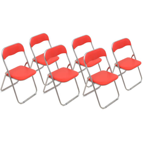 Dmora - Sedia Salamanca, Set di sei sedie pieghevoli, Seduta salvaspazio  per riunione, Poltrona sala d'attesa, 43x47h78 cm, Rosso, con imballo  rinforzato