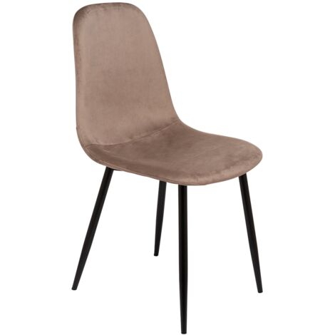 Dmora - Sedia Pismo, Poltrona rivestita in velluto, Sedia da pranzo imbottita, Seduta per riunioni, 45x56h87 cm, Grigio, con imballo rinforzato