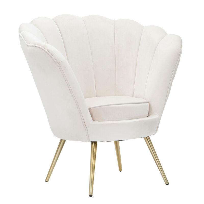 Sessel, Schwamm und Stoff und Metall, Farbe Weiß, Maße: 85 x 76 x 88 cm - Dmora