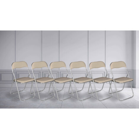 Dmora Set di sei sedie pieghevoli, colore sabbia, Misure 43 x 47 x 78 cm