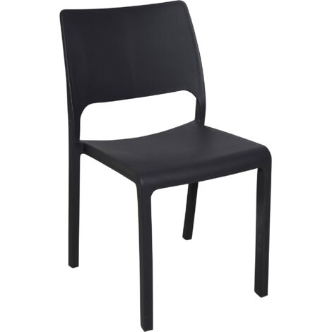 Dmora Silla monobloque apilable, Made in Italy, color antracita, Medidas 52,50 x 82 x 46,50 cm, con embalaje reforzado