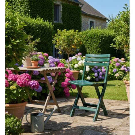 Dmora Silla plegable para exteriores, Made in Italy, 44 x 41 x 78 cm, Color verde, con embalaje reforzado