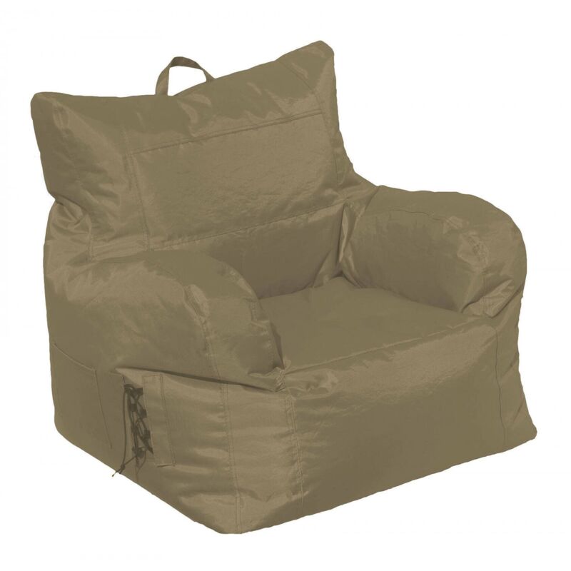 

Sillón tapizado con reposabrazos color beige, Medidas 80 x 80 x 80 cm - Dmora