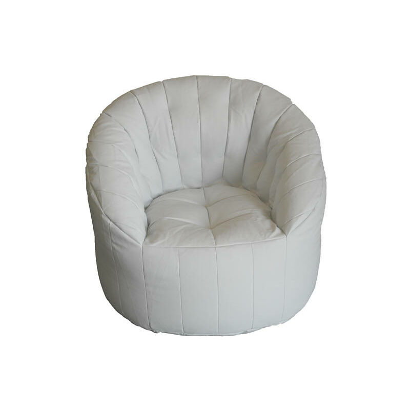 

Sillón tapizado redondo color blanco, Medidas 80 x 80 x 80 cm - Dmora