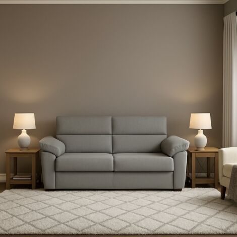 Dmora - Sofá cama 2 plazas Contrada, Sofá convertible para salón, acolchado, desenfundable, calidad 100% Made in Italy, 205x95 h100 cm, Gris claro