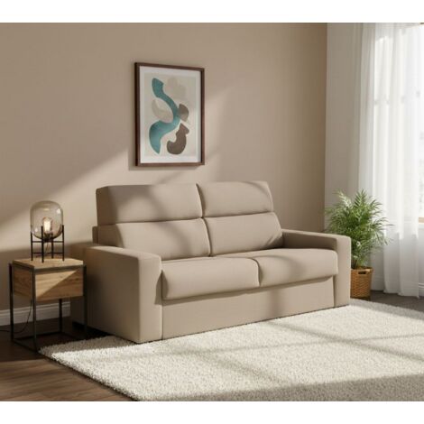 Dmora - Sofá cama 2 plazas Ecate, Sofá convertible para salón, acolchado, desenfundable, calidad 100% Made in Italy, 200x95 h100 cm, Tórtola