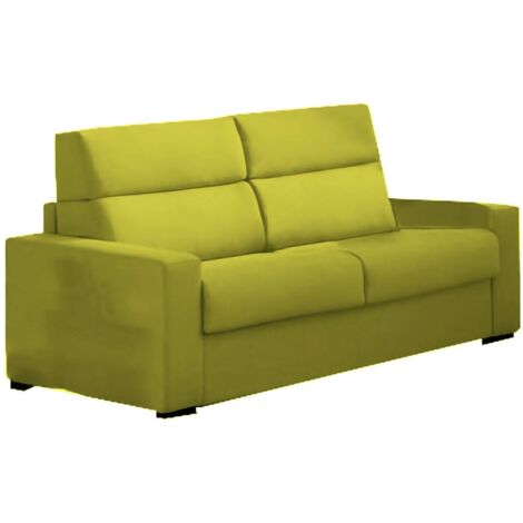 Dmora - Sofá cama 3 plazas Marcon, Sofá convertible para salón, acolchado, desenfundable, calidad 100% Made in Italy, 220x95 h100 cm, Verde