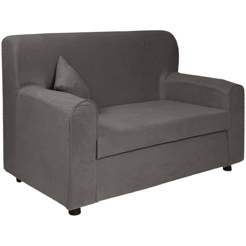 

Sofá moderno de tela de 2 plazas, Made in Italy, Sofá para apartamentos pequeños, con cojines, 125x73xh85 cm, color gris - Dmora