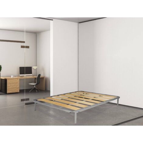 Dmora - Somier doble Dabatt, Base ortopédica de listones anchos, 100% Made in Italy, Cm 160x190h31