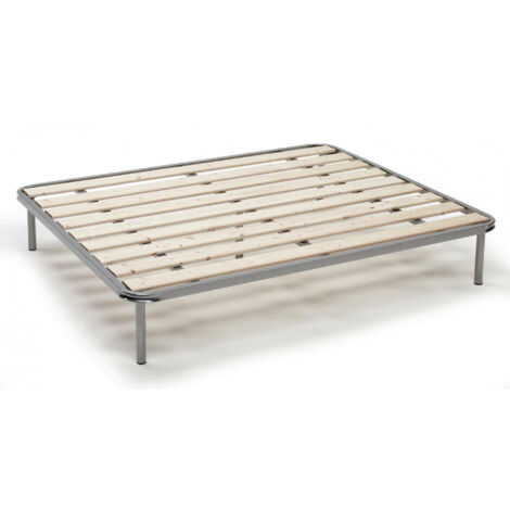 Dmora - Sommier carré et demi Dabaun, Sommier orthopédique à lattes rabotées, 100% Made in Italy, Cm 120x190h31