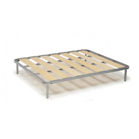 Dmora - Sommier carré et demi Dgregor, Sommier orthopédique à larges lattes, 100% Made in Italy, Cm 120x190h31
