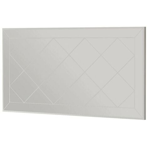 Dmora - Specchio Qamar, Specchiera, Articolo d'arredo a muro, Decorazione con specchio, 60x2h120 cm, Bianco, con imballo rinforzato, con imballo rinforzato