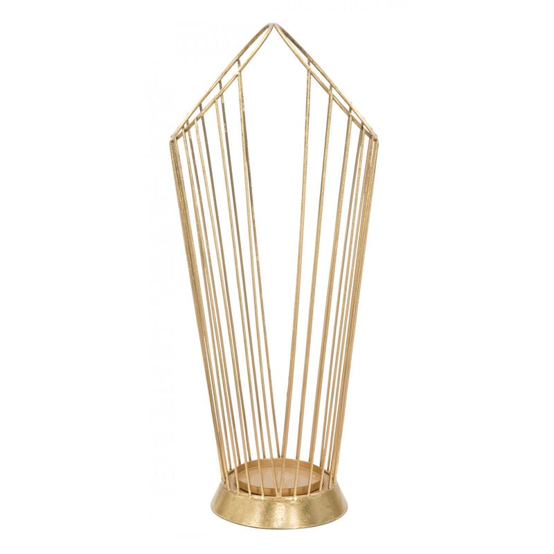 Dmora - Structure porte-parapluie en acier doré, avec des lignes minimales, couleur or, Mesure 18,5 x 60 x 25,5 cm, avec emballage renforcé