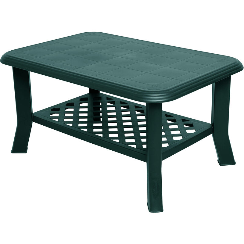 Dmora Table basse avec porte-revues, Made in Italy, couleur verte, Dimensions 90 x 46 x 60 cm