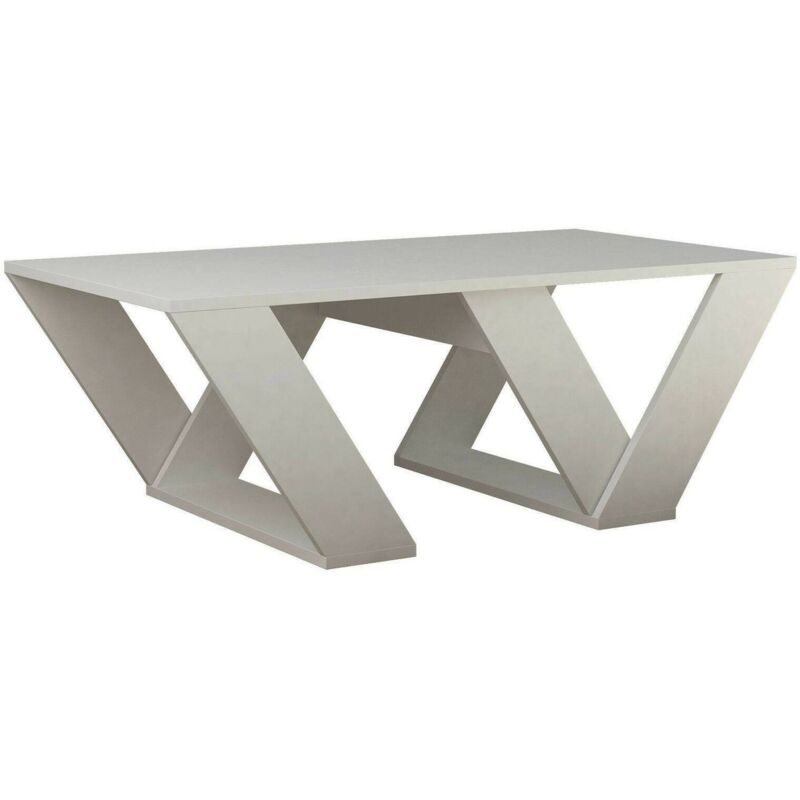 Table basse Dmelegon, Table basse, Porte-revues pour canapé, Etagère de salon, 110x60h40 cm, Blanc - Dmora