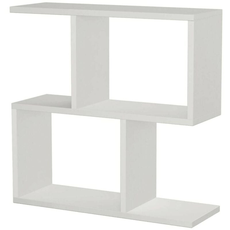 Dmora - Table basse Polyh, Table basse, Porte-revues pour canapé, Etagère de salon, 60x20h60 cm, Blanc, avec emballage renforcé