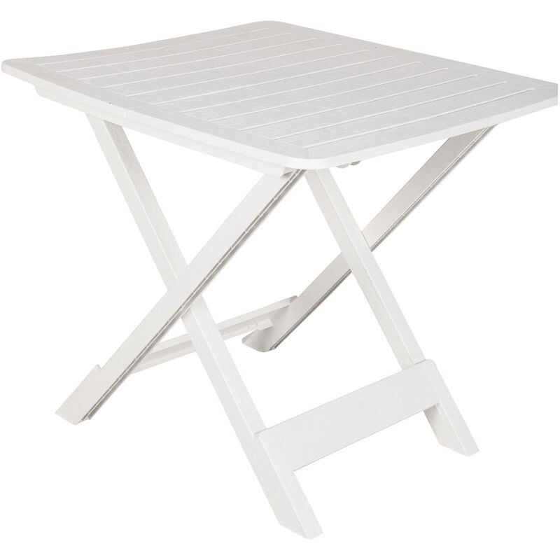 Table pliante en polypropylène, couleur blanche, Dimensions 72 x 70 x 80 cm - Dmora