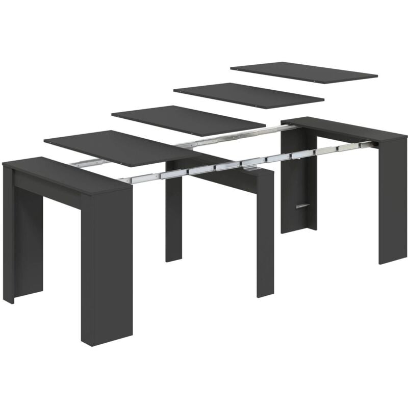 Dmora - Table console Compton, Table à manger extensible, Table avec rallonges polyvalentes extensibles jusqu'à 10 places, 51/237x90h78 cm,