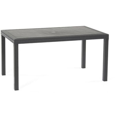 Dmora – Table de jardin rectangulaire effet rotin 150x90x74 cm – Imperméable et déperlant – Facile à nettoyer – Pour terrasse et jardin - 150x90h74