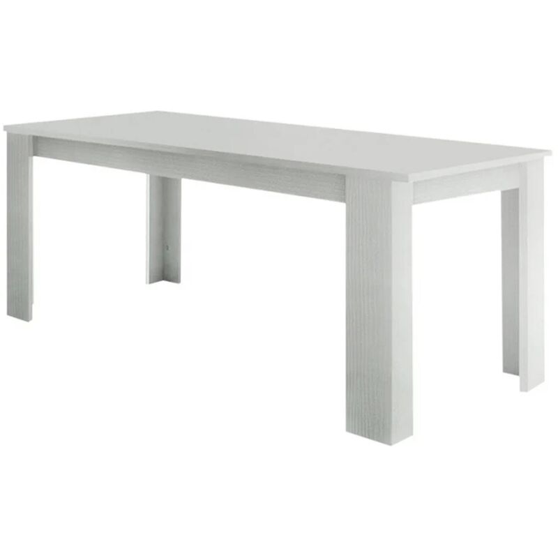 Dmora - Table de salle à manger extensible, Made in Italy, Table moderne avec rallonges, Console extensible, cm 140 / 190x90h75, couleur Mélèze blanc