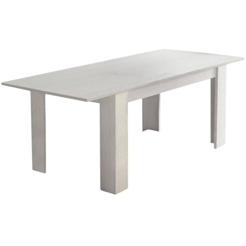 Dmora - Table de salle à manger extensible, Console extensible, Table moderne avec rallonge, 160 / 220x88h80 cm, Couleur blanc, avec emballage