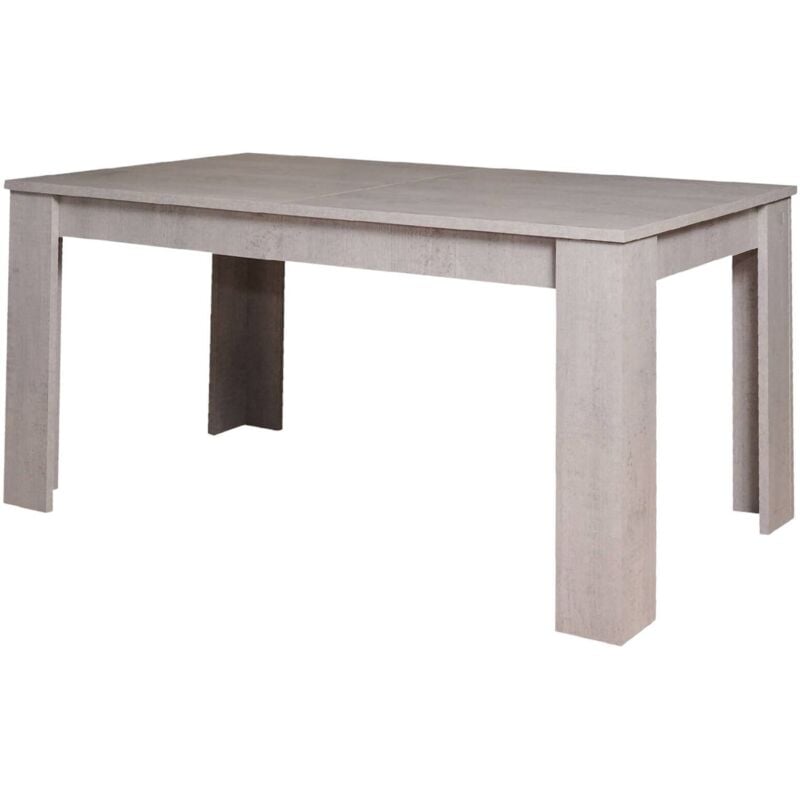 Dmora - Table de salle à manger extensible, Console extensible, Table moderne avec rallonges, 160 / 220x88h80 cm, Couleur ciment, avec emballage