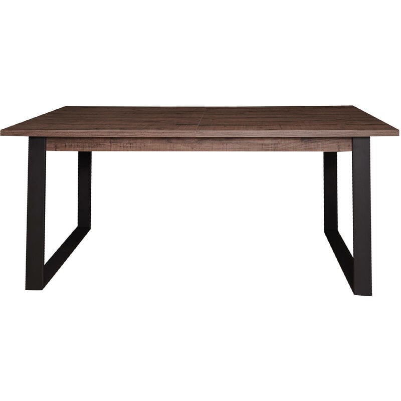 Dmora Table de salle à manger extensible moderne, Console de salon industrielle, Made in Italy, 180 / 240x91xh76 cm, couleur Chêne