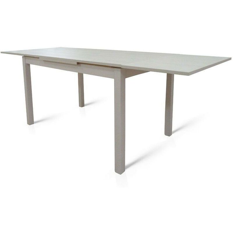 Dmora - Table de salle à manger extensible, Table moderne avec rallonges, Console extensible, cm 80x130 / 210h76, Couleur frêne blanc