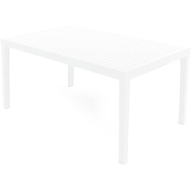 Dmora - Table d'extérieur Maratea, Table à manger rectangulaire, Table de jardin polyvalente, 100% Made in Italy, 150x90h72 Cm, Blanc