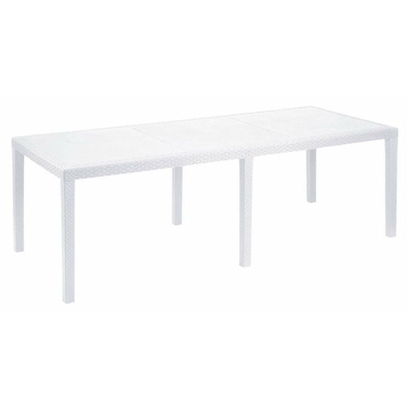 Dmora - Table d'extérieur Roma, Table à manger rectangulaire extensible, Table de jardin extensible effet rotin, 100% Made in Italy, Cm 150x90h72,