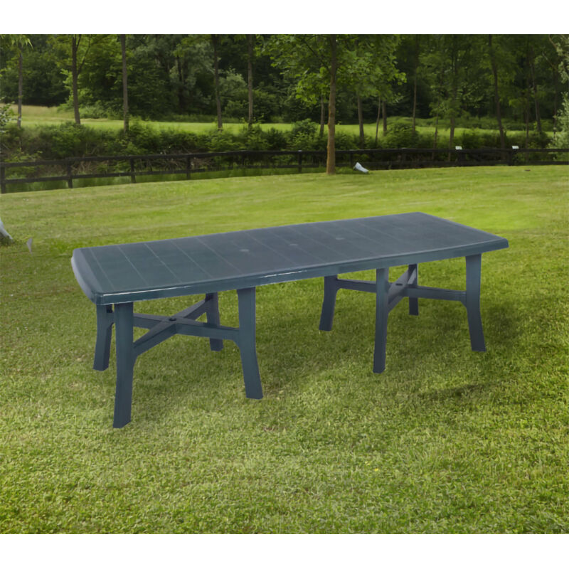 Table d'extérieur rectangulaire extensible, Made in Italy, 160x100x72 cm (fermée), Couleur Verte - Dmora