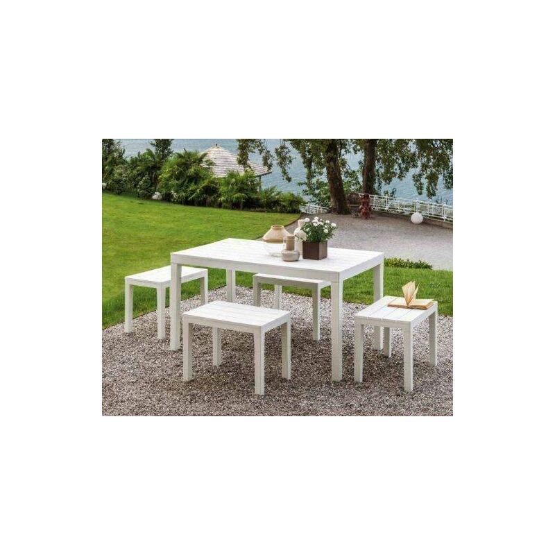 Table d'extérieur Dmoto, Table à manger rectangulaire, Table de jardin polyvalente pour l'intérieur et l'extérieur, 100% Made in Italy, 138x78h72 cm,