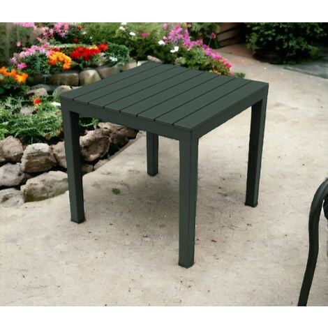 Dmora Table d'extérieur Vicenza, Table de jardin carrée, Table fixe intérieure et extérieure, 100% Made in Italy, 100% Made in Italy, Cm 78x78h72, Anthracite