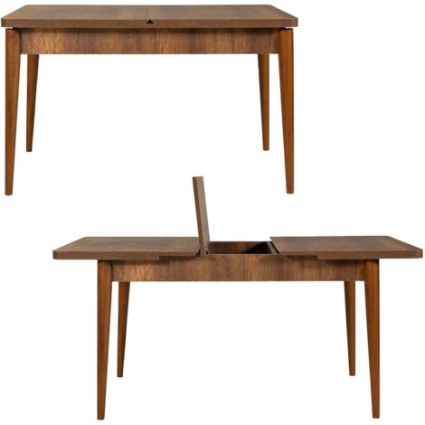 Dmora – Table extensible Dgabriel 130x80 cm – Noyer – Console transformable en table à manger – Système d'ouverture pratique - 130x80h77