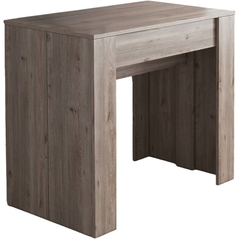 Dmora - Table à manger moderne, Console extensible jusqu'à 10 places, Dimensions 90 x 51 x 77 cm (jusqu'à 237 avec rallonges), Couleur Marron