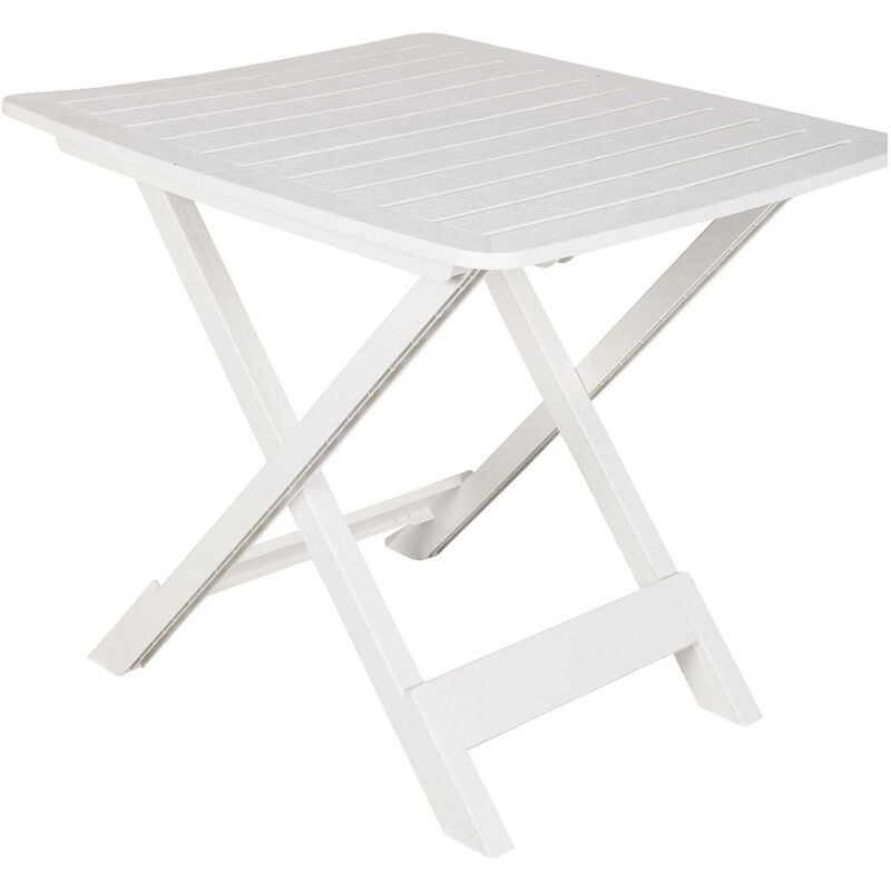 Table pliante en polypropylène, couleur blanche, Dimensions 72 x 70 x 80 cm, avec emballage renforcé - Dmora