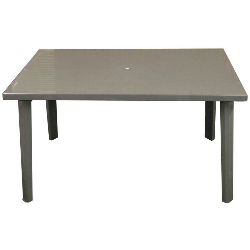 Dmora - Table rectangulaire en plastique, couleur taupe, 130x 75 x h72 cm, avec emballage renforcé