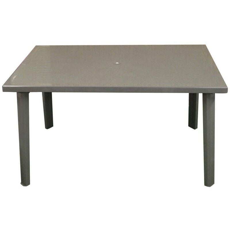 Table rectangulaire en plastique, couleur taupe, 130x 75 x h72 cm - Dmora